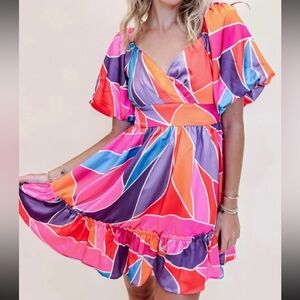 Red Dress Boutique Colorful Geometric Dress